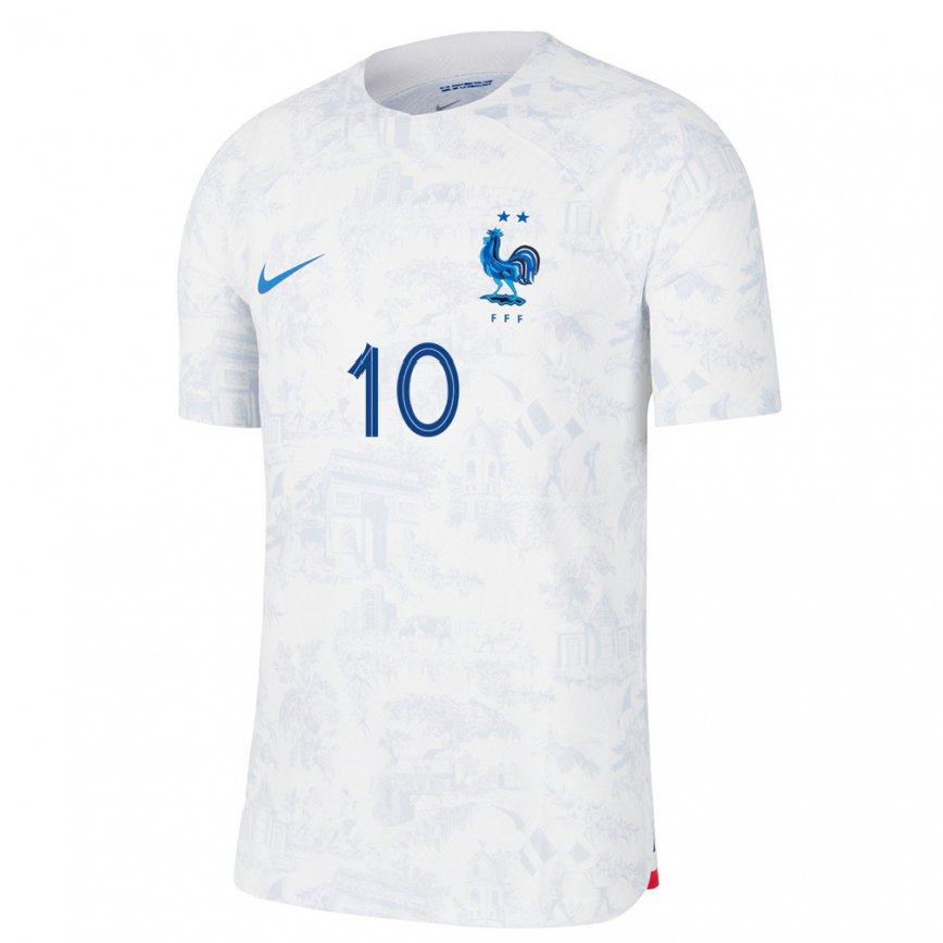 Men France Laurina Fazer #10 White Blue Away Jersey 2022/23 T-shirt