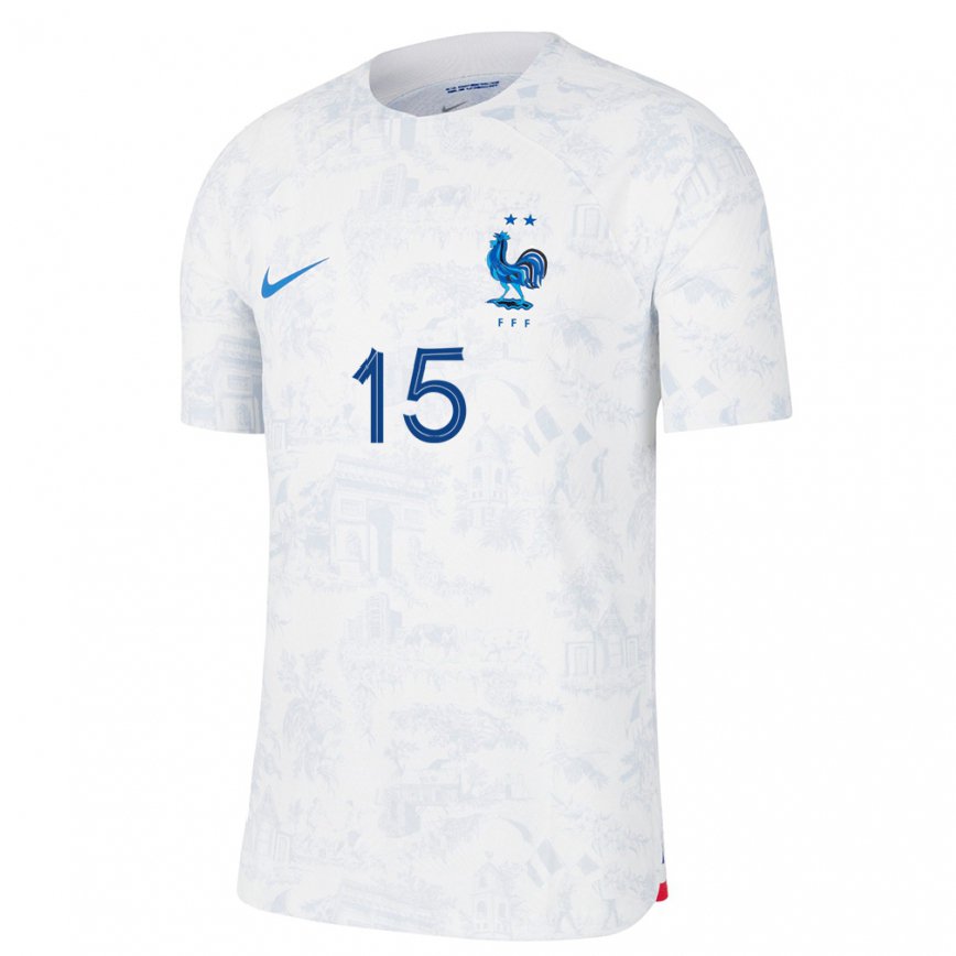 Men France Kenza Dali #15 White Blue Away Jersey 2022/23 T-shirt