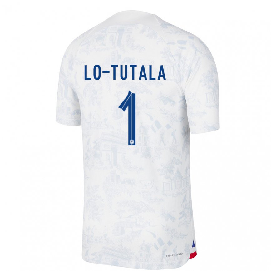 Men France Thimothee Lo Tutala #1 White Blue Away Jersey 2022/23 T-shirt