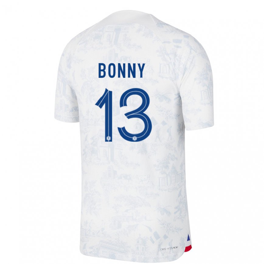 Men France Ange Yoan Bonny #13 White Blue Away Jersey 2022/23 T-shirt