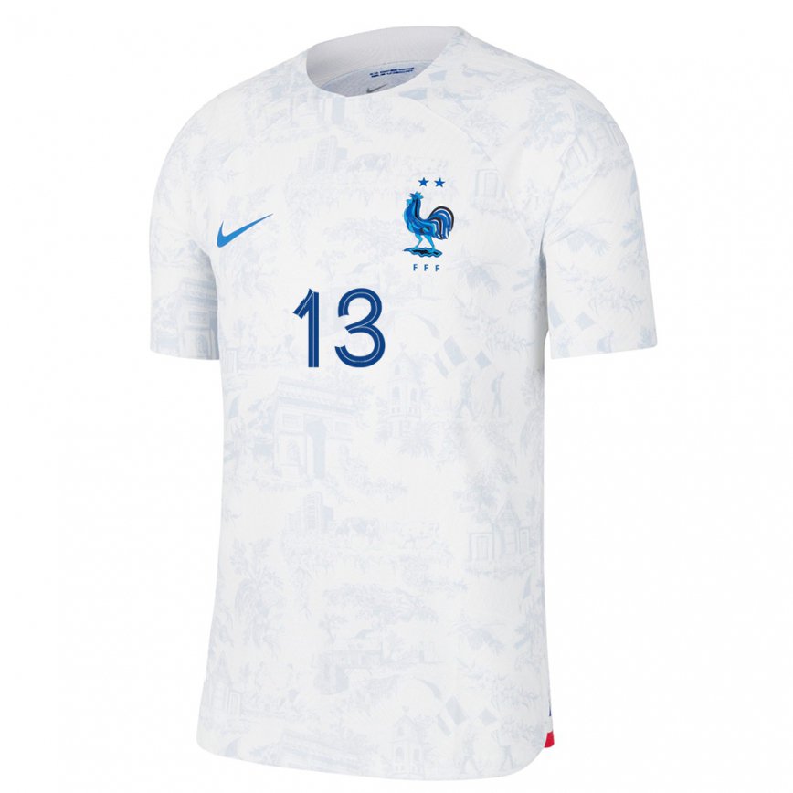Men France Ange Yoan Bonny #13 White Blue Away Jersey 2022/23 T-shirt
