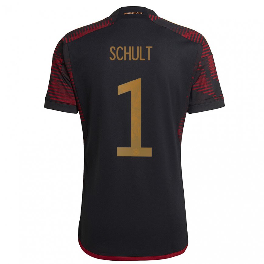 Men Germany Almuth Schult #1 Black Maroon Away Jersey 2022/23 T-shirt