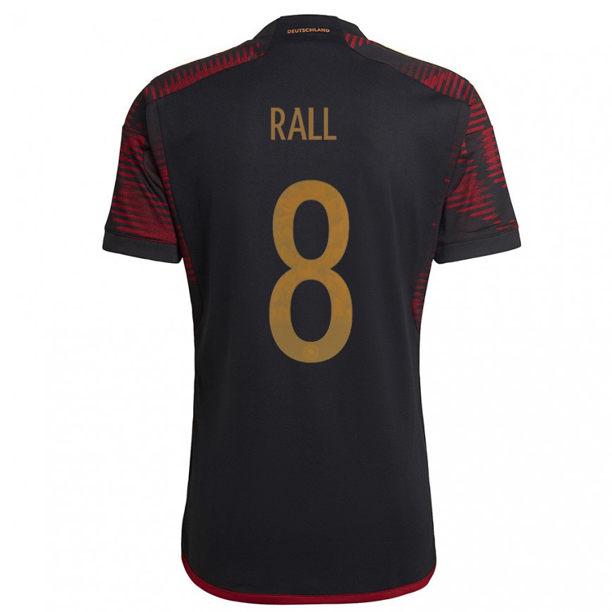 Men Germany Maximiliane Rall #8 Black Maroon Away Jersey 2022/23 T-shirt