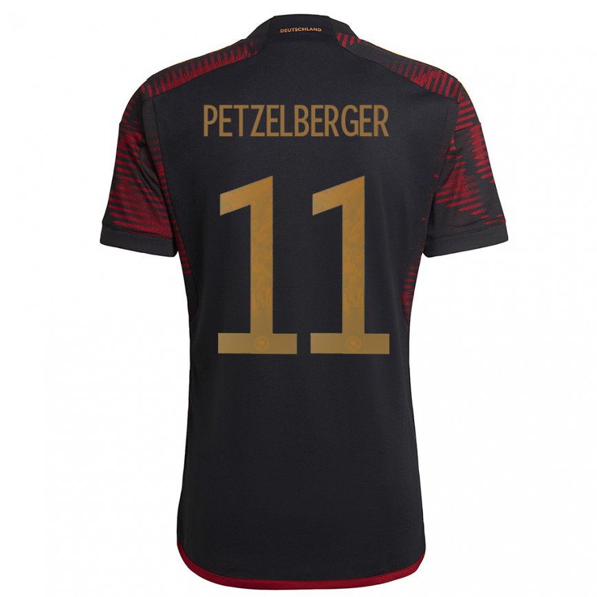 Men Germany Ramona Petzelberger #11 Black Maroon Away Jersey 2022/23 T-shirt