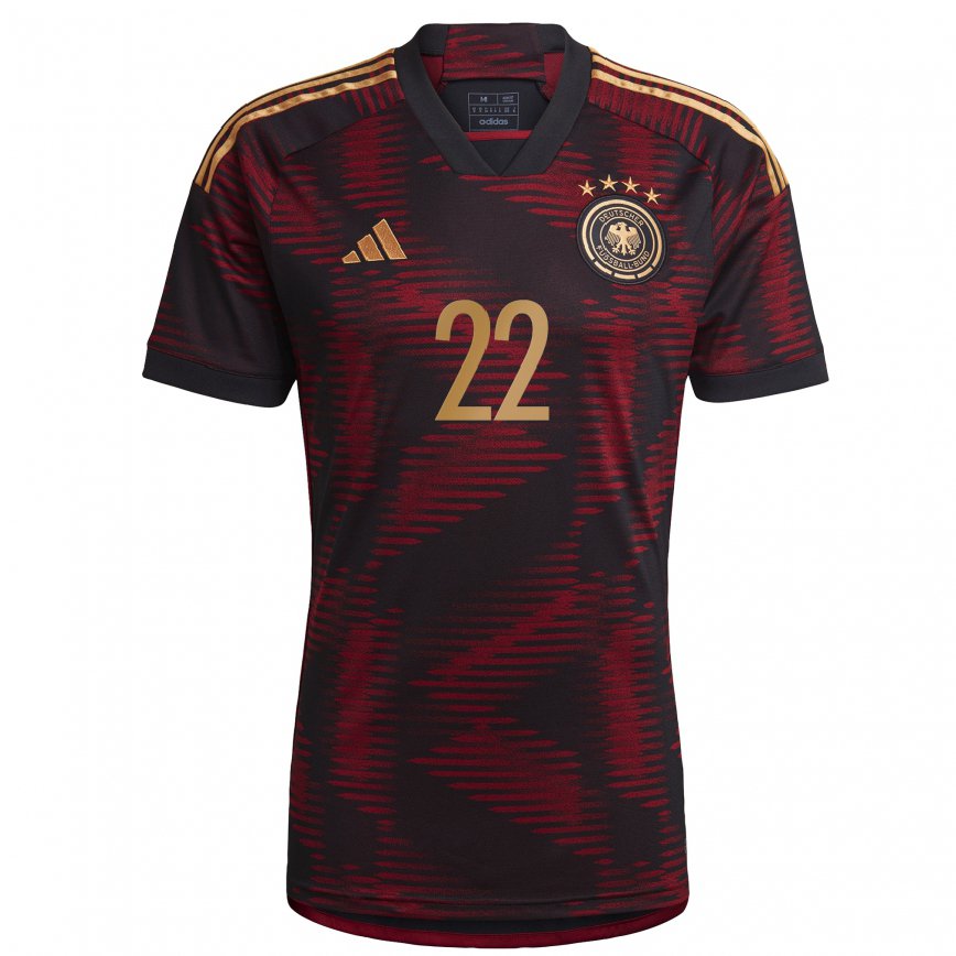 Men Germany Jule Brand #22 Black Maroon Away Jersey 2022/23 T-shirt