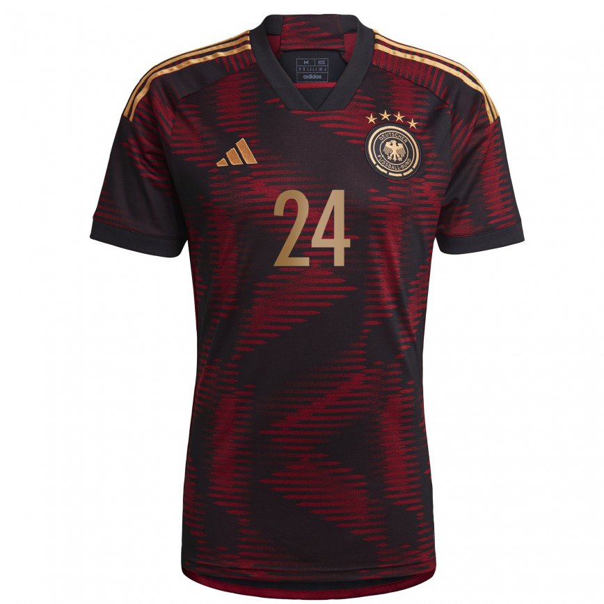 Men Germany Sjoeke Nusken #24 Black Maroon Away Jersey 2022/23 T-shirt