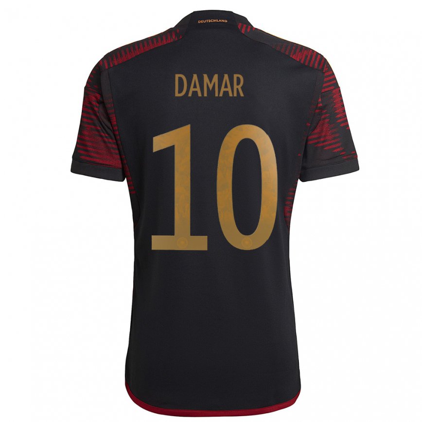 Men Germany Muhammed Damar #10 Black Maroon Away Jersey 2022/23 T-shirt