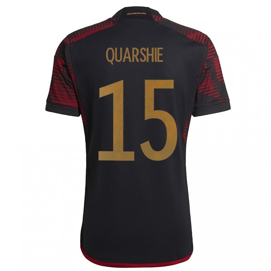 Men Germany Joshua Quarshie #15 Black Maroon Away Jersey 2022/23 T-shirt
