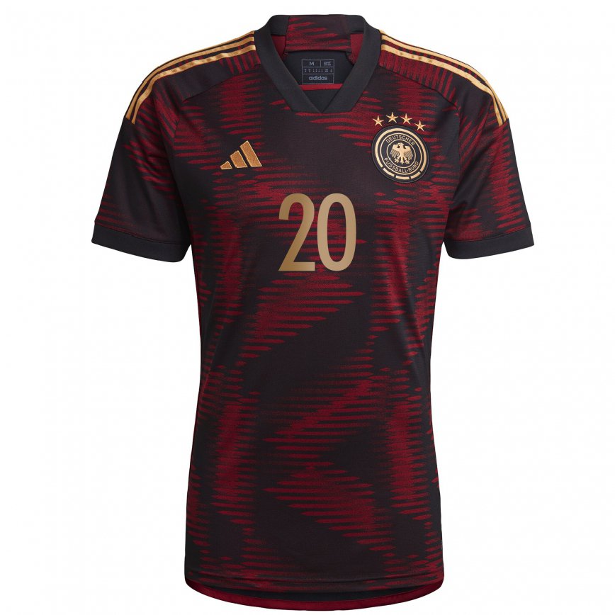 Men Germany Brajan Gruda #20 Black Maroon Away Jersey 2022/23 T-shirt
