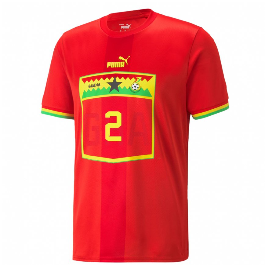 Men Ghana Gladys Amfobea #2 Red Away Jersey 2022/23 T-shirt