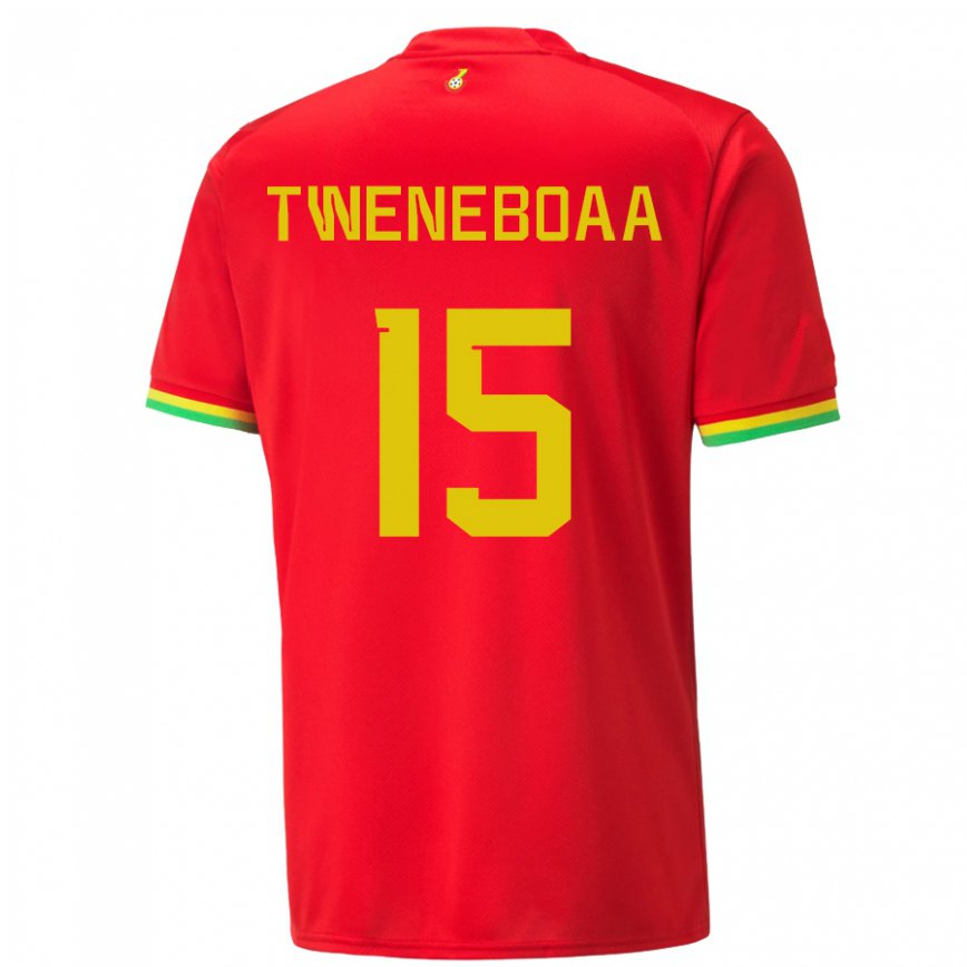 Men Ghana Justice Tweneboaa #15 Red Away Jersey 2022/23 T-shirt