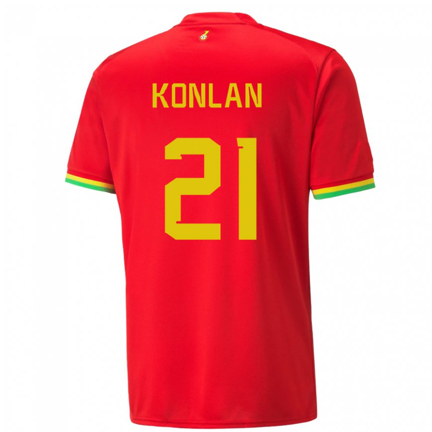 Men Ghana Cynthia Konlan #21 Red Away Jersey 2022/23 T-shirt