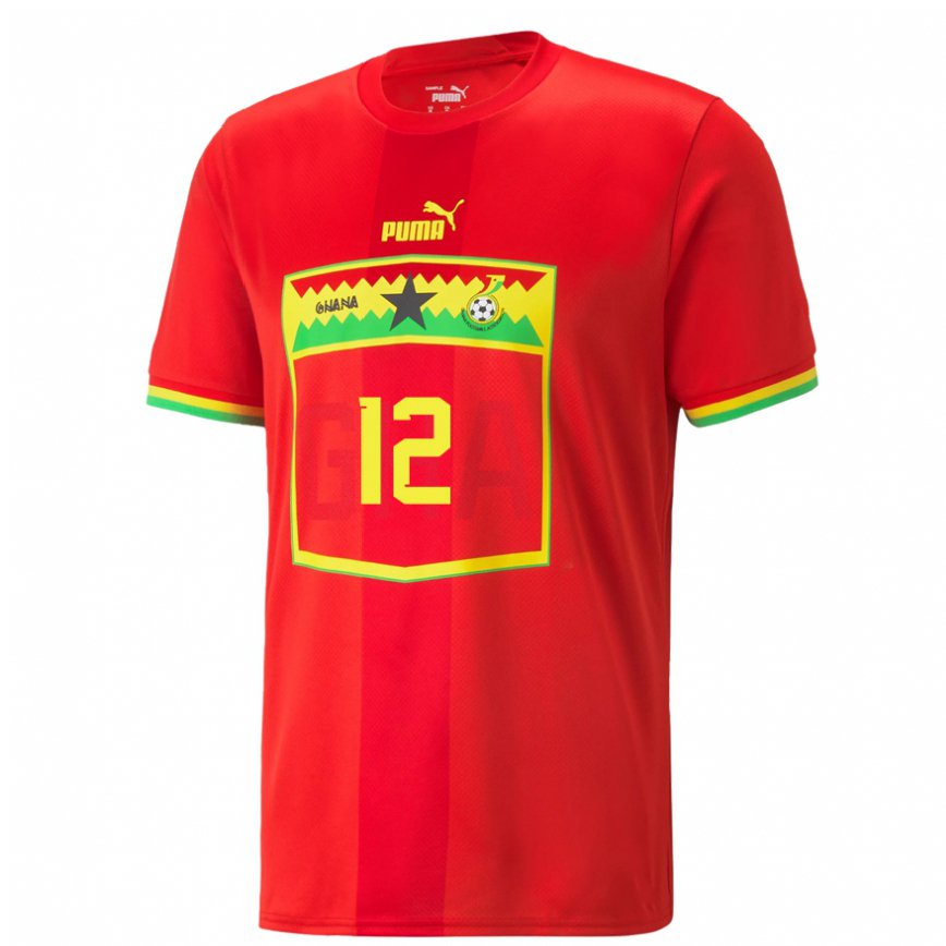 Men Ghana Isaac Pappoe #12 Red Away Jersey 2022/23 T-shirt