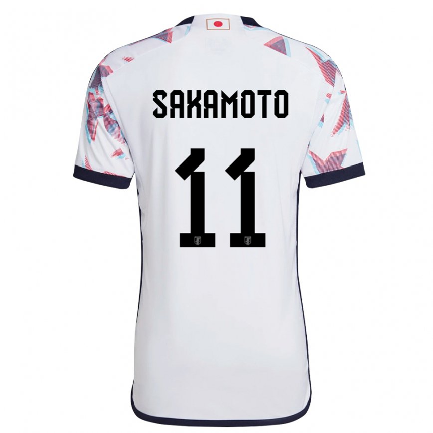 Men Japan Isa Sakamoto #11 White Away Jersey 2022/23 T-shirt