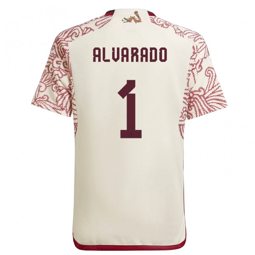 Men Mexico Emily Alvarado #1 Wonder White Red Away Jersey 2022/23 T-shirt