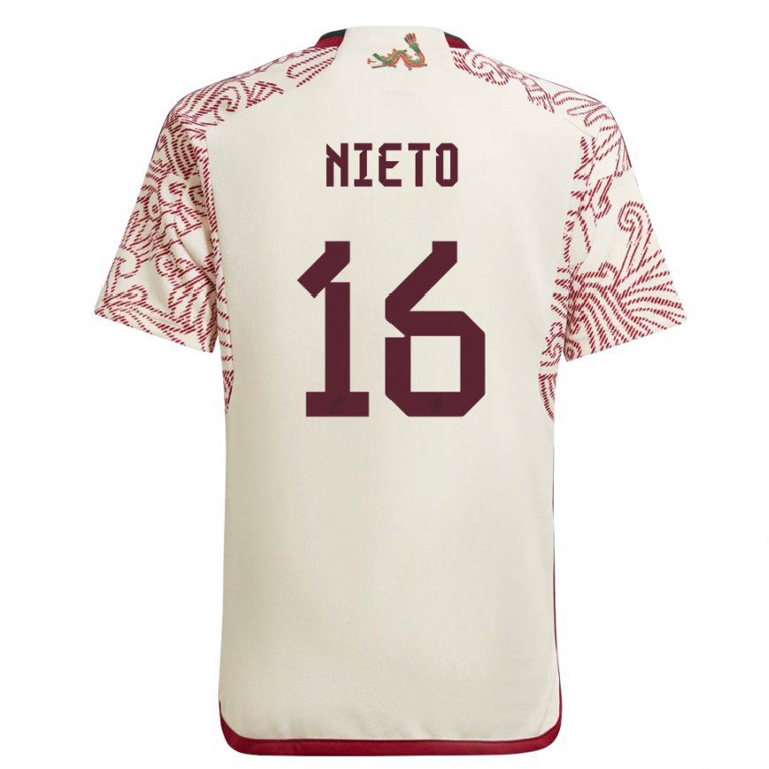 Men Mexico Karla Nieto #16 Wonder White Red Away Jersey 2022/23 T-shirt