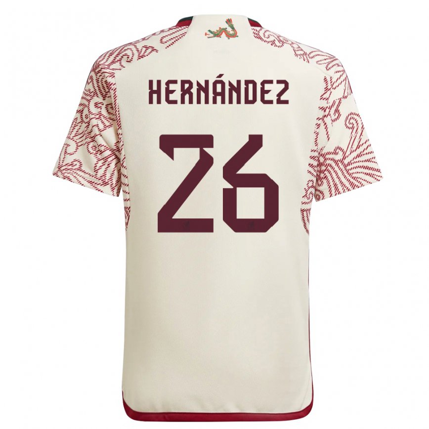 Men Mexico Nicolette Hernandez #26 Wonder White Red Away Jersey 2022/23 T-shirt
