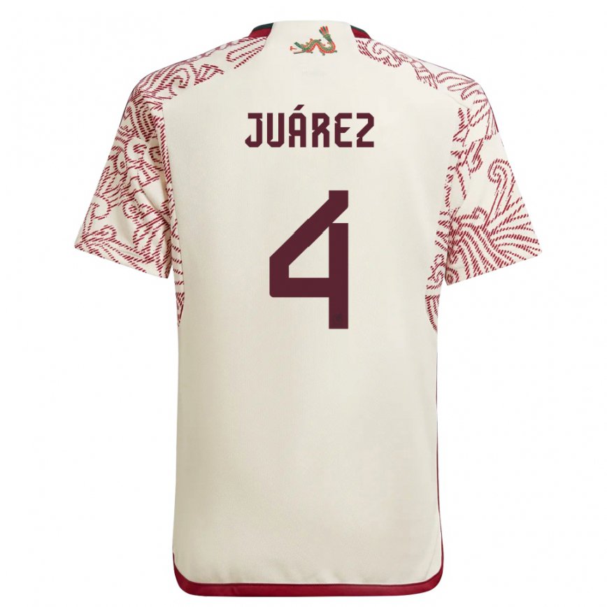 Men Mexico Ramon Juarez #4 Wonder White Red Away Jersey 2022/23 T-shirt