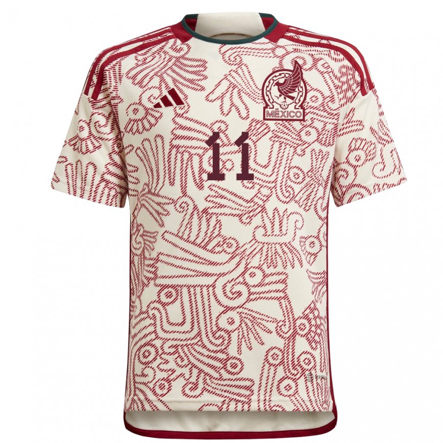 Men Mexico Diego Medina #11 Wonder White Red Away Jersey 2022/23 T-shirt