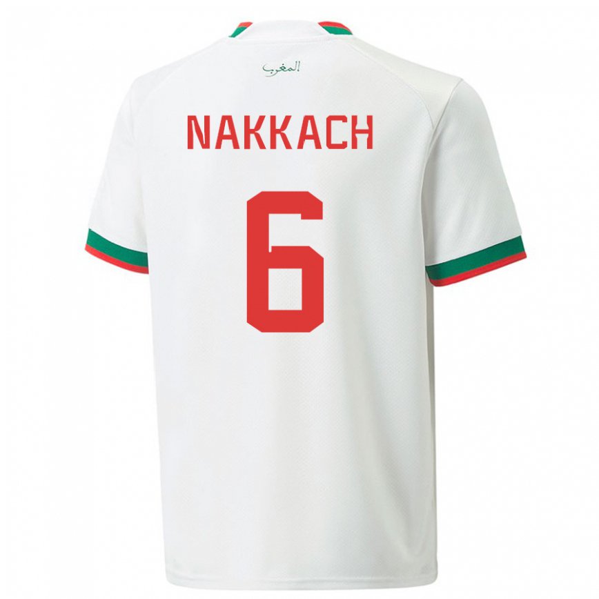 Men Morocco Elodie Nakkach #6 White Away Jersey 2022/23 T-shirt