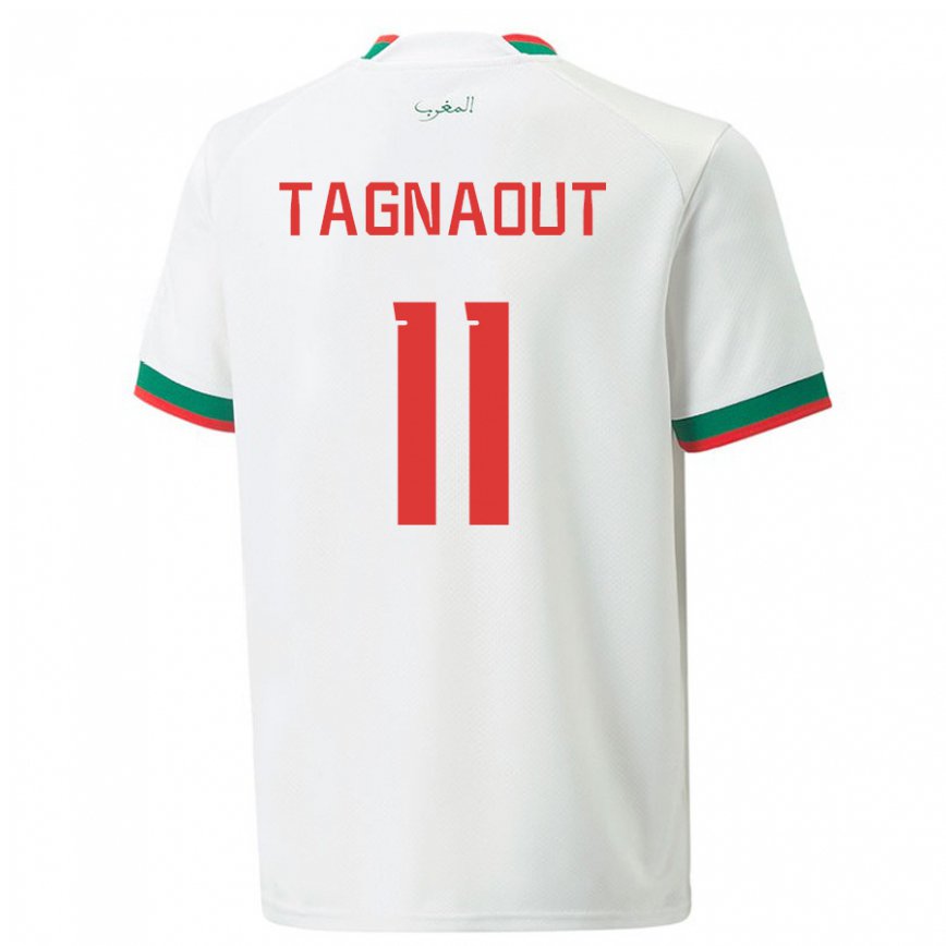 Men Morocco Fatima Tagnaout #11 White Away Jersey 2022/23 T-shirt