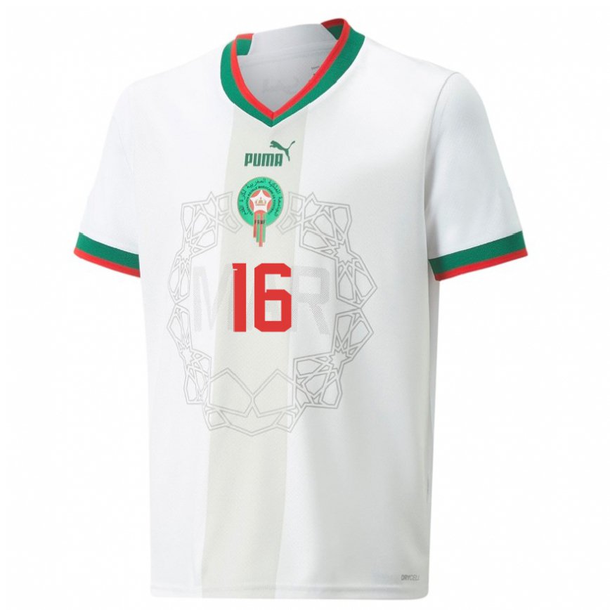 Men Morocco Samya Hassani #16 White Away Jersey 2022/23 T-shirt