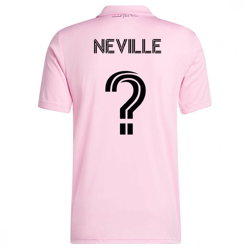 Kids  Harvey Neville #0 Pink Home Jersey 2023/24 T-Shirt