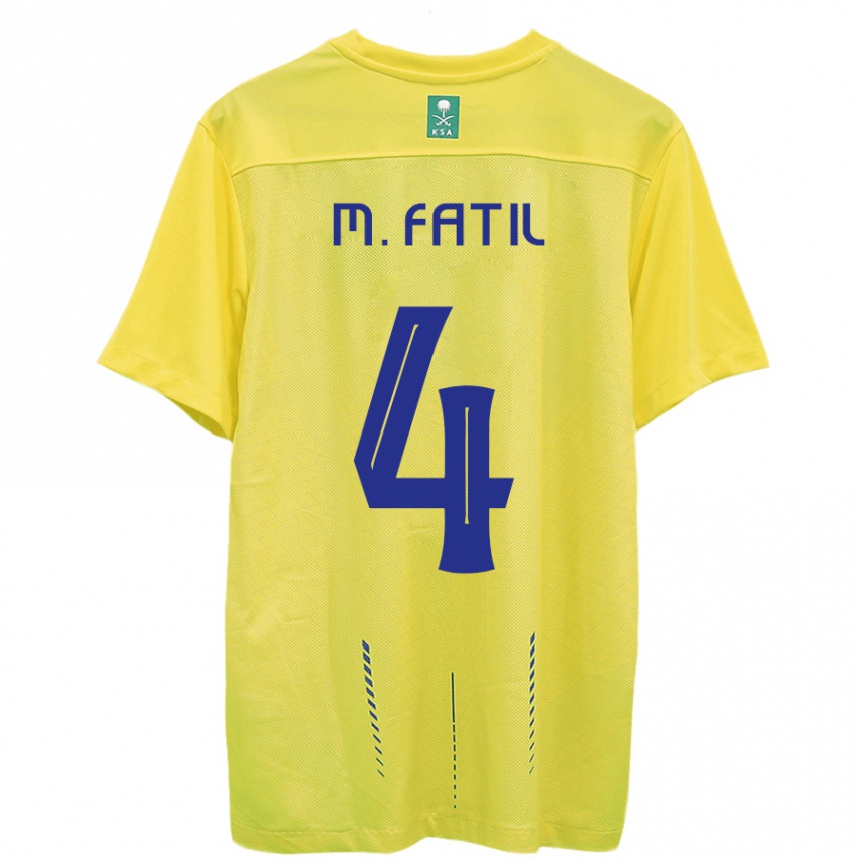 Kids  Mohammed Al-Fatil #4 Yellow Home Jersey 2023/24 T-Shirt