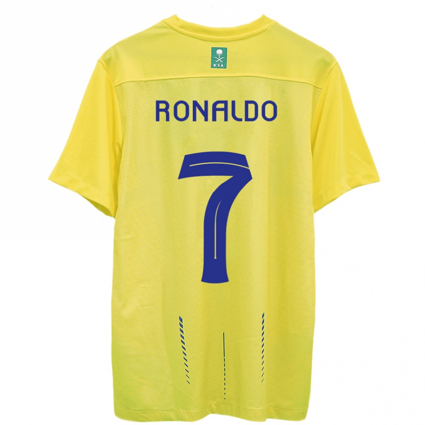 Kids  Cristiano Ronaldo #7 Yellow Home Jersey 2023/24 T-Shirt