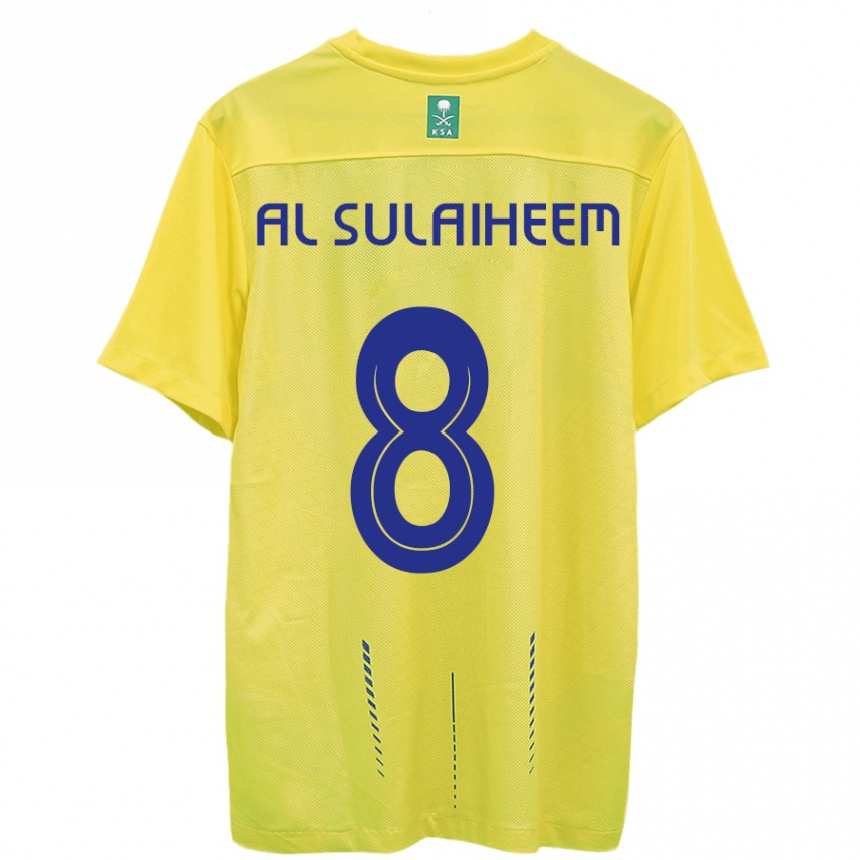 Kids  Abdulmajeed Al-Sulaiheem #8 Yellow Home Jersey 2023/24 T-Shirt