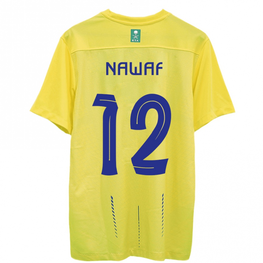 Kids  Nawaf Al-Boushal #12 Yellow Home Jersey 2023/24 T-Shirt