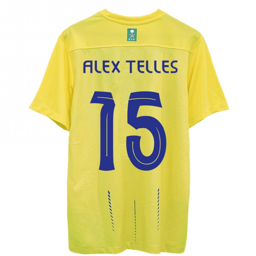 Kids  Alex Telles #15 Yellow Home Jersey 2023/24 T-Shirt