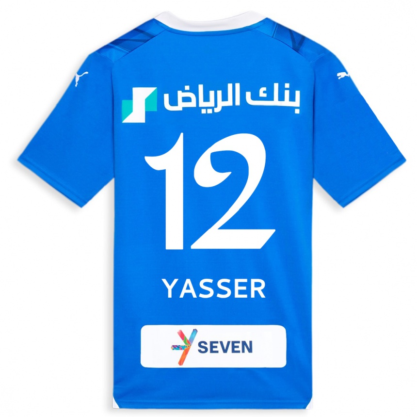 Kids  Yasser Al-Shahrani #12 Blue Home Jersey 2023/24 T-Shirt