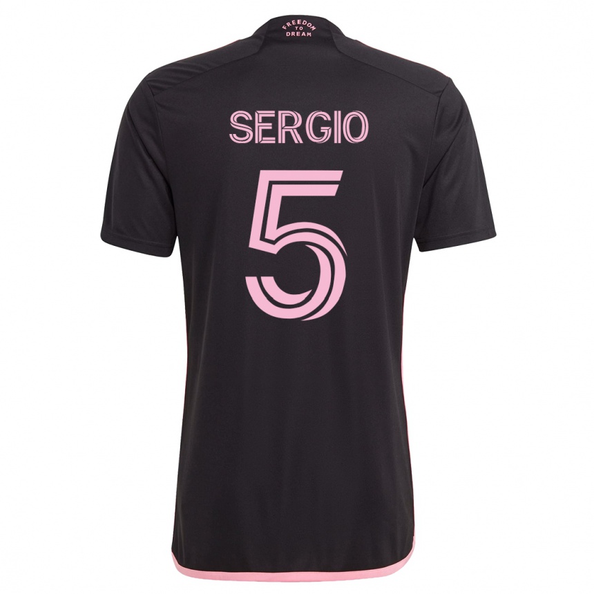 Kids  Sergio Busquets #5 Black Away Jersey 2023/24 T-Shirt