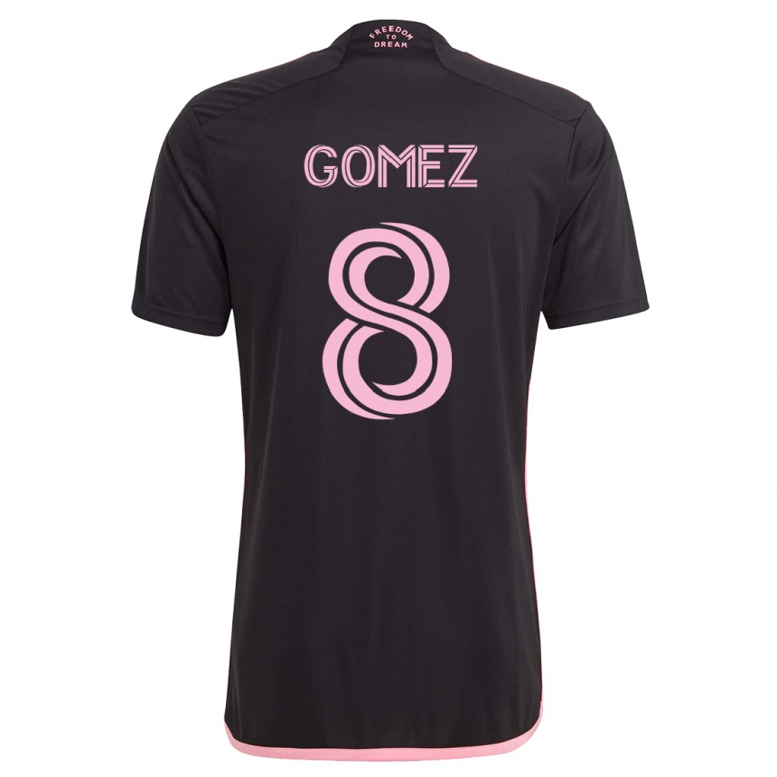 Kids  Diego Gómez #8 Black Away Jersey 2023/24 T-Shirt