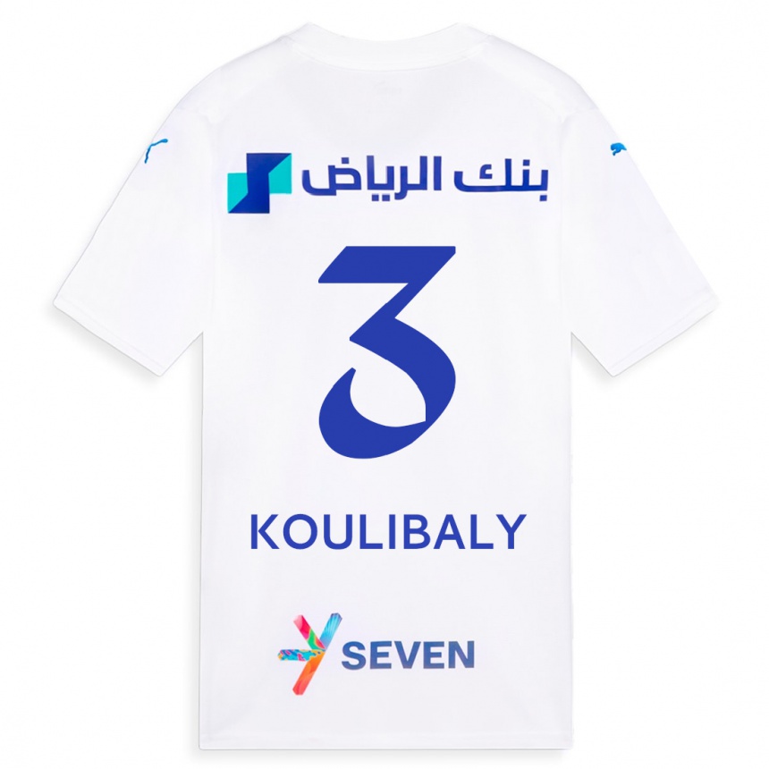 Kids  Kalidou Koulibaly #3 White Away Jersey 2023/24 T-Shirt