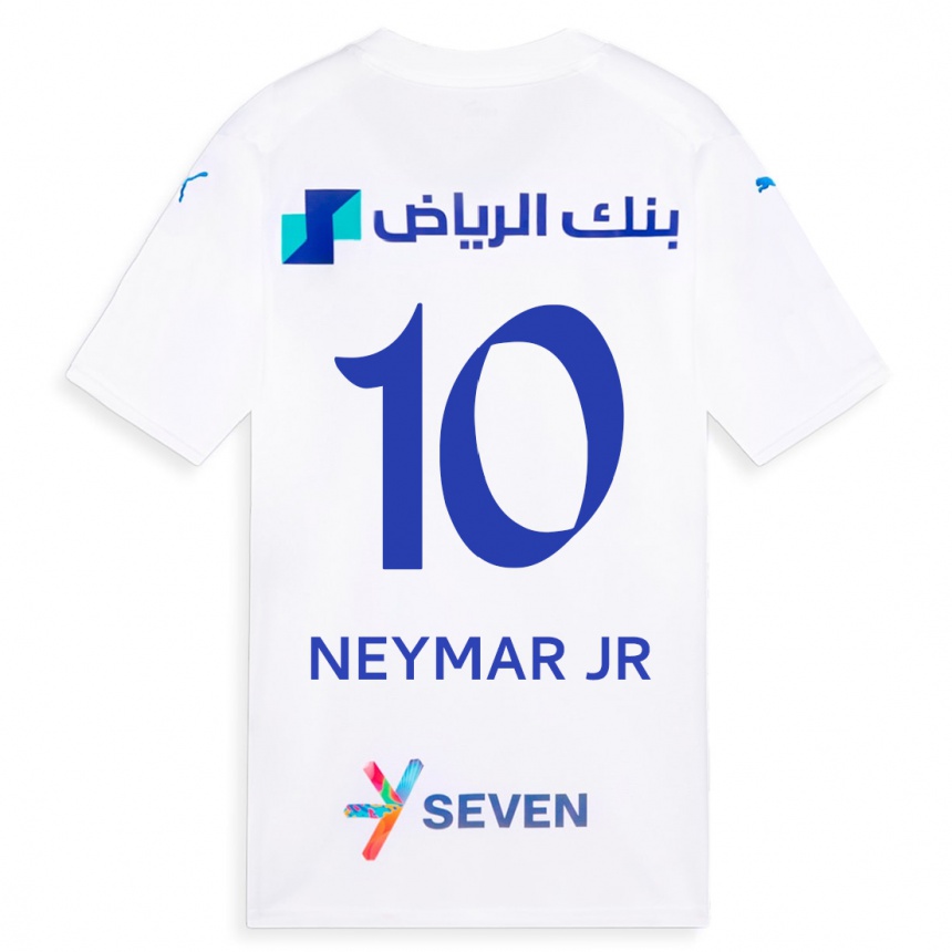Kids  Neymar #10 White Away Jersey 2023/24 T-Shirt
