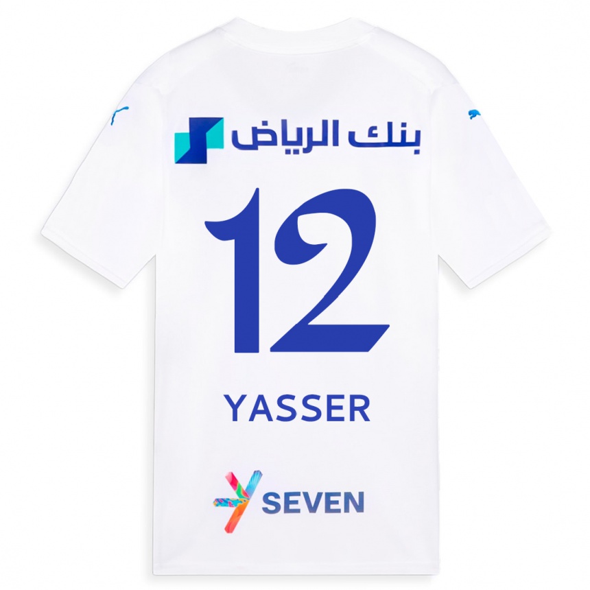 Kids  Yasser Al-Shahrani #12 White Away Jersey 2023/24 T-Shirt