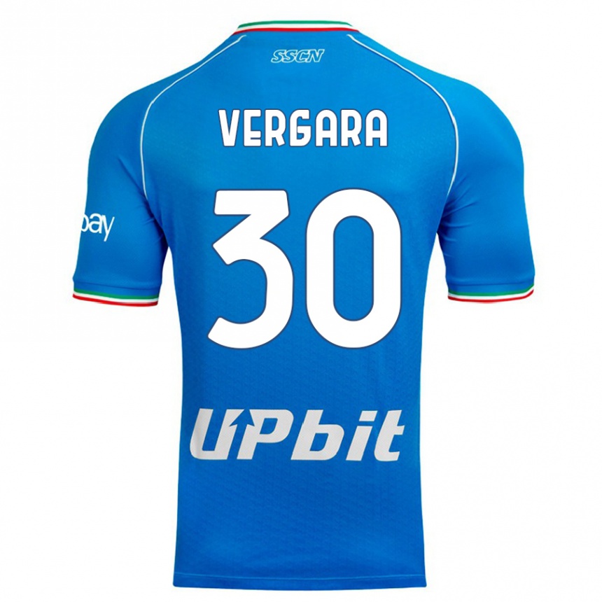 Men  Antonio Vergara #30 Sky Blue Home Jersey 2023/24 T-Shirt