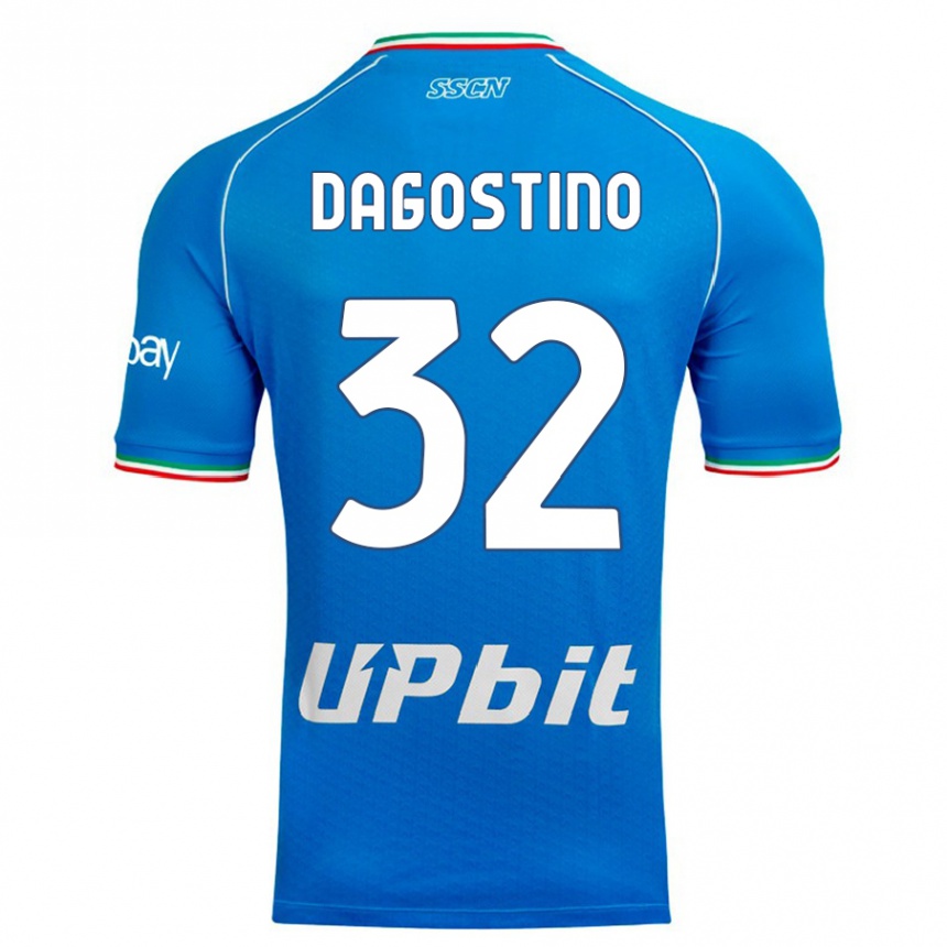 Men  Giuseppe Dagostino #32 Sky Blue Home Jersey 2023/24 T-Shirt
