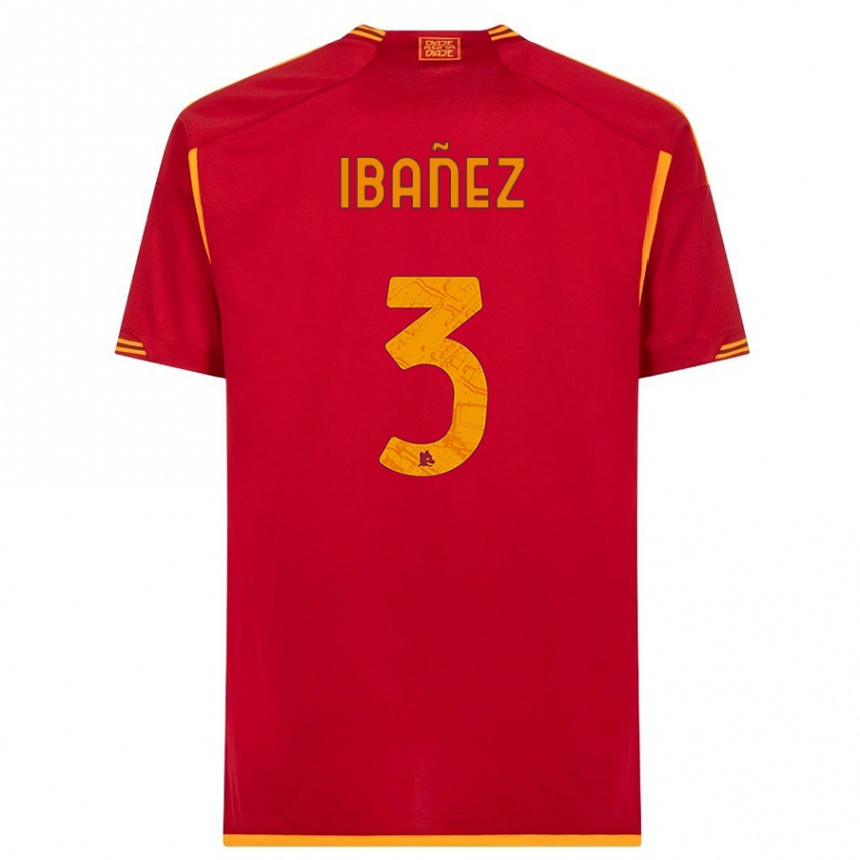 Men  Roger Ibanez #3 Red Home Jersey 2023/24 T-Shirt