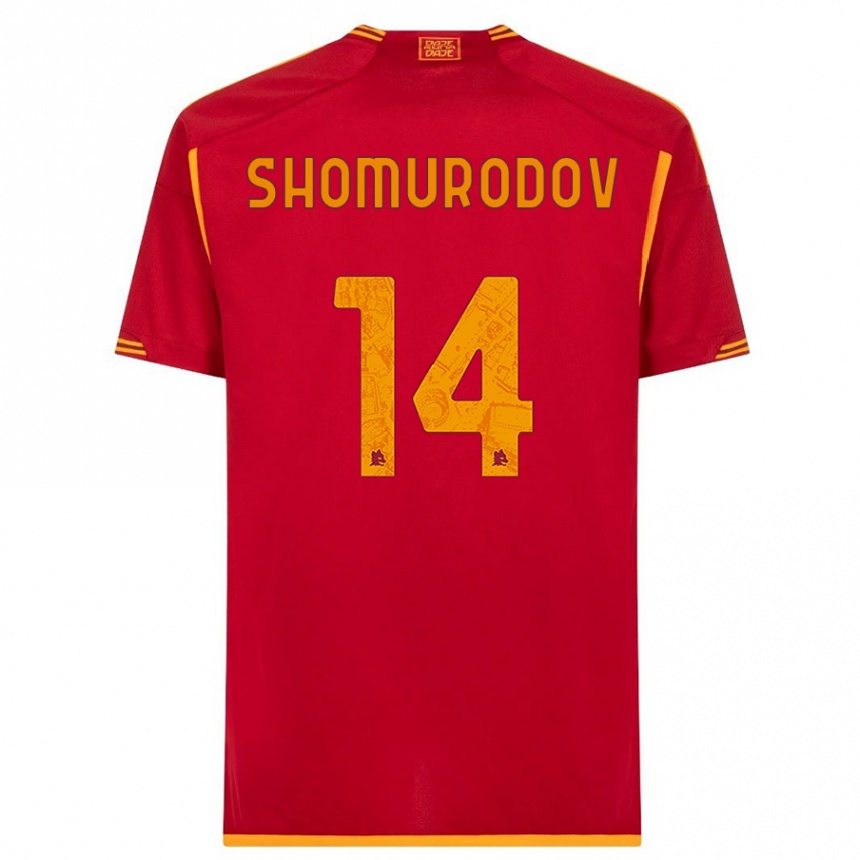 Men  Eldor Shomurodov #14 Red Home Jersey 2023/24 T-Shirt