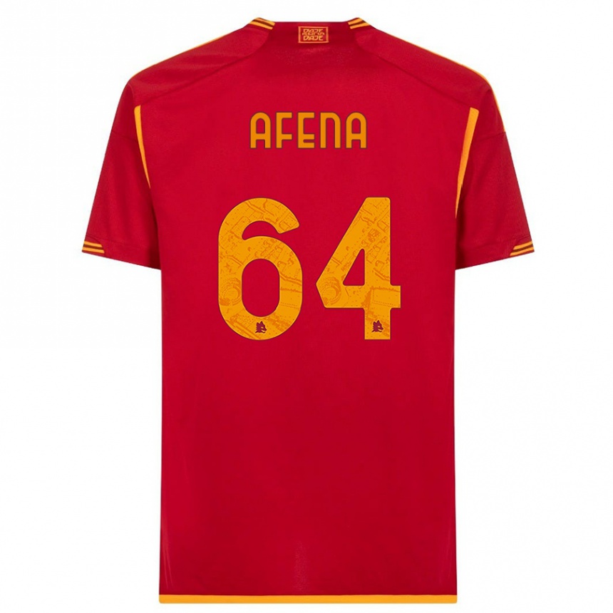 Men  Felix Afena-Gyan #64 Red Home Jersey 2023/24 T-Shirt