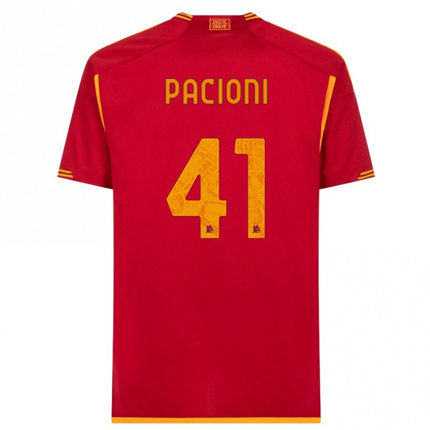 Men  Eleonora Pacioni #41 Red Home Jersey 2023/24 T-Shirt