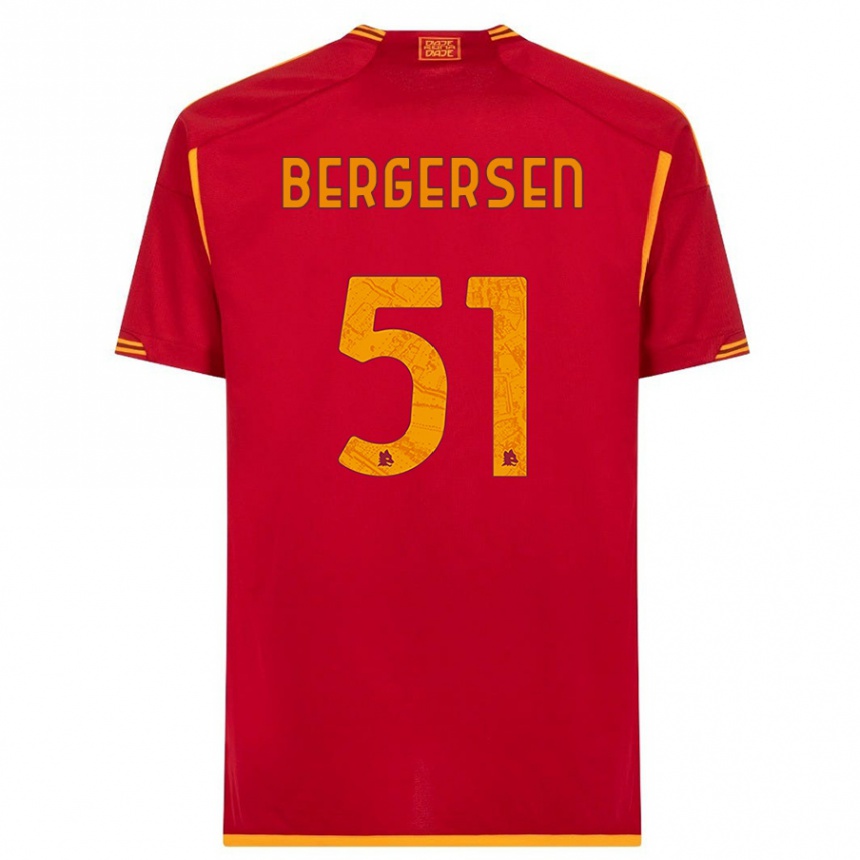 Men  Mina Bergersen #51 Red Home Jersey 2023/24 T-Shirt
