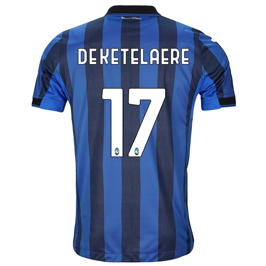 Men  Charles De Ketelaere #17 Black Blue Home Jersey 2023/24 T-Shirt