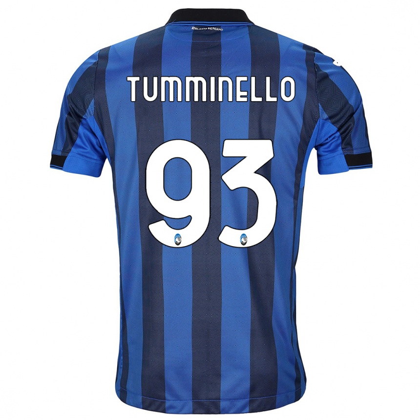 Men  Marco Tumminello #93 Black Blue Home Jersey 2023/24 T-Shirt