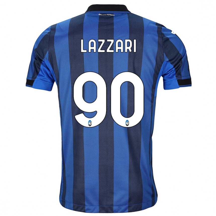 Men  Ilaria Lazzari #90 Black Blue Home Jersey 2023/24 T-Shirt