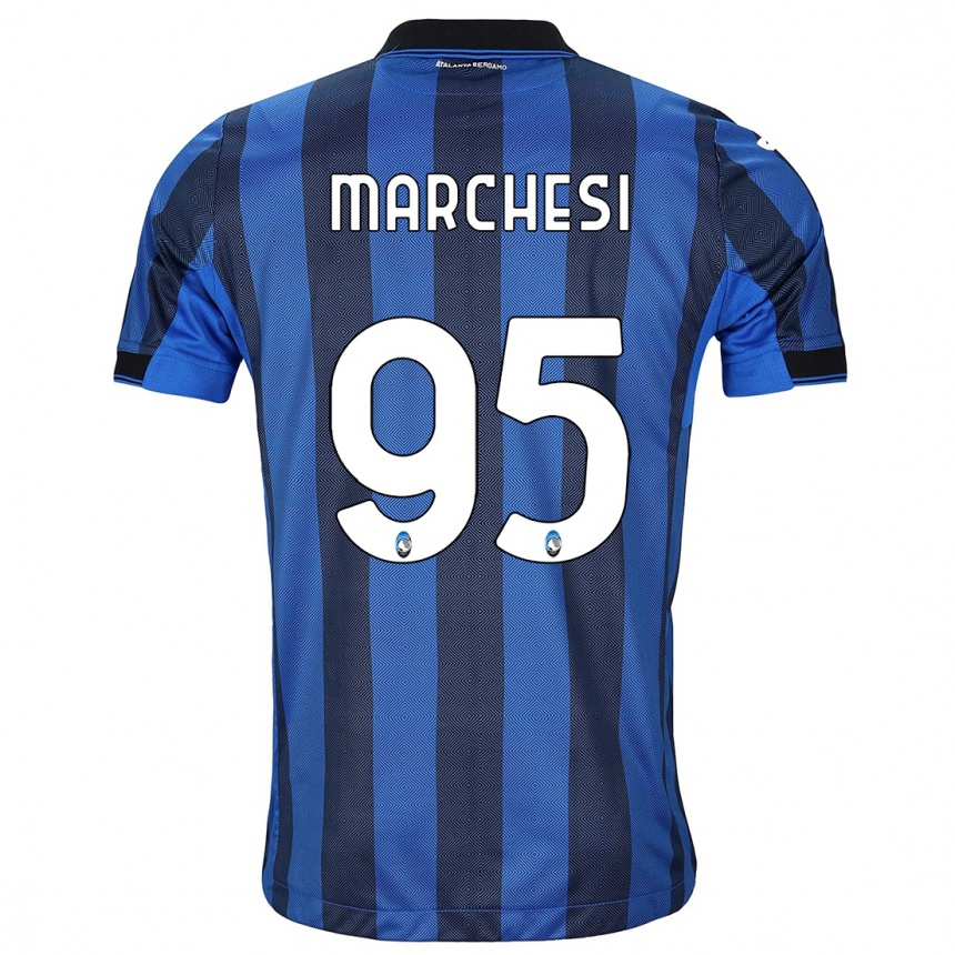 Men  Silvia Marchesi #95 Black Blue Home Jersey 2023/24 T-Shirt