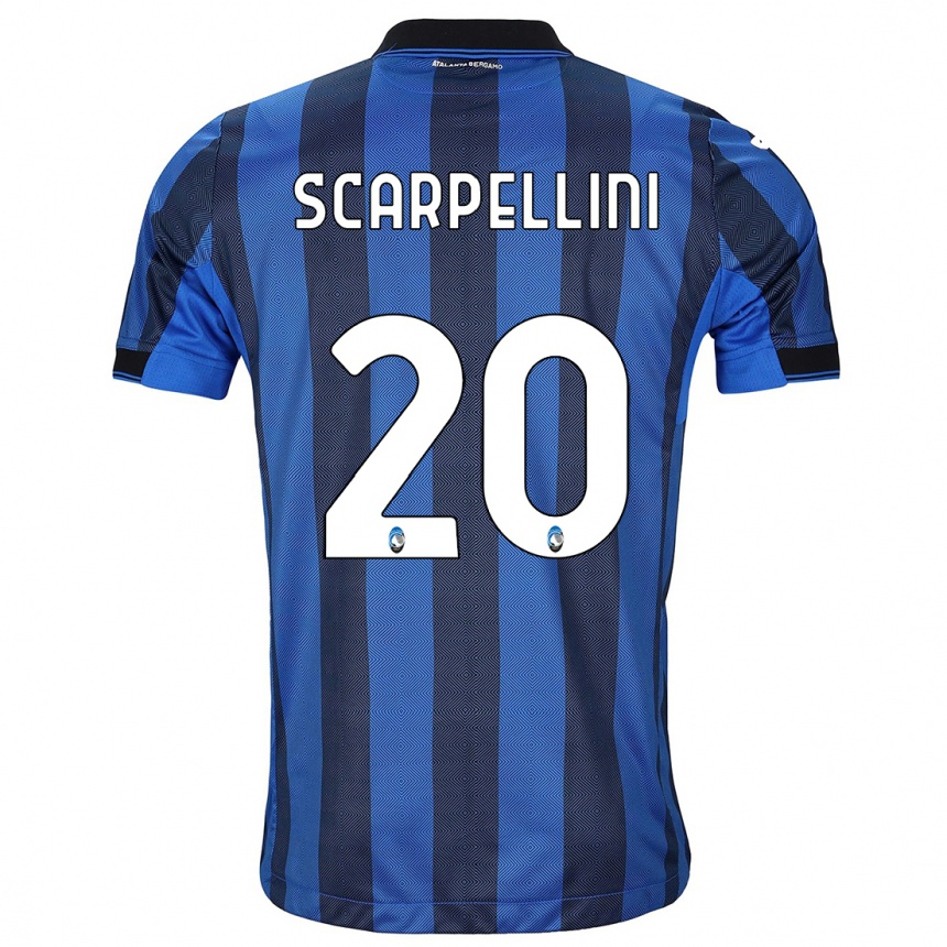 Men  Andrea Scarpellini #20 Black Blue Home Jersey 2023/24 T-Shirt